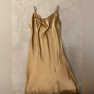 Beige/dark champagne slip dress